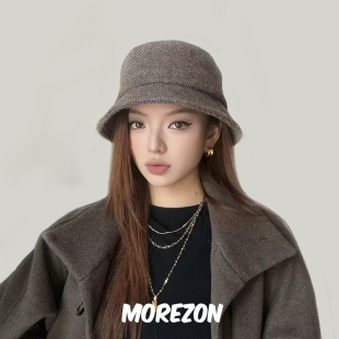 MOREZON【Mossant】25AW秋冬新款潮人休闲百搭羊毛平顶渔夫帽子女