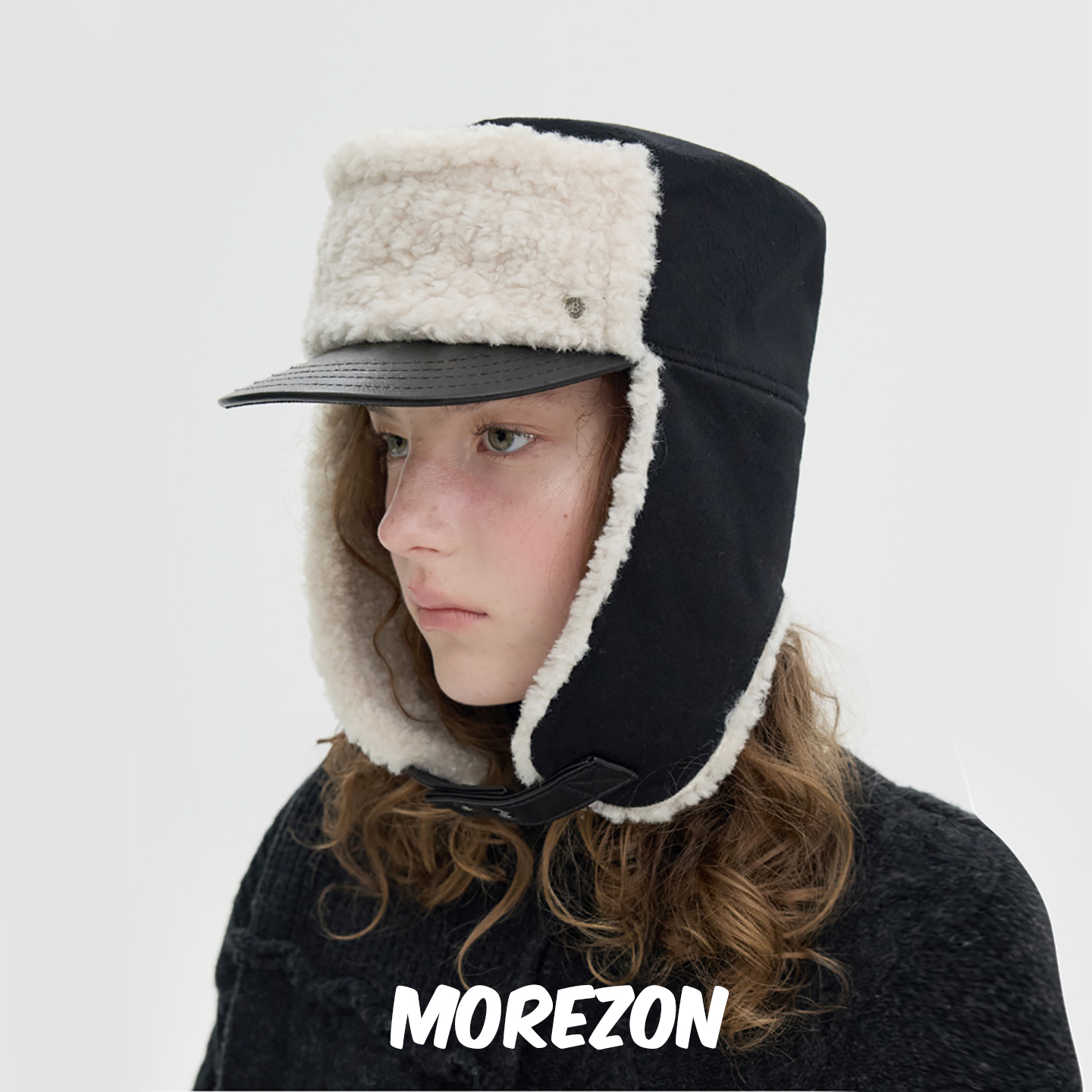 MOREZON【Brown hat Lambskin Cap】25AW秋冬潮人羊皮护耳骑士帽