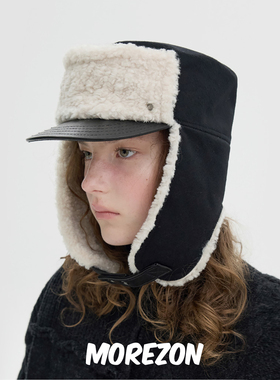 MOREZON【Brown hat Lambskin Cap】秋冬潮人精致羊皮护耳骑士帽