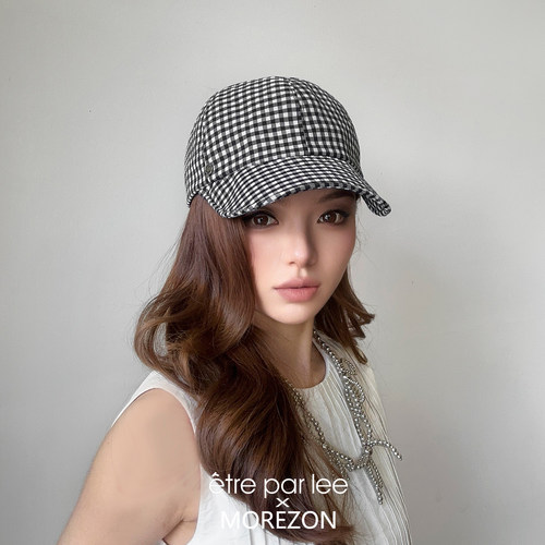 MOREZON【ETRE PAR LEE】26春夏新款日本格纹简约百搭棒球帽子女