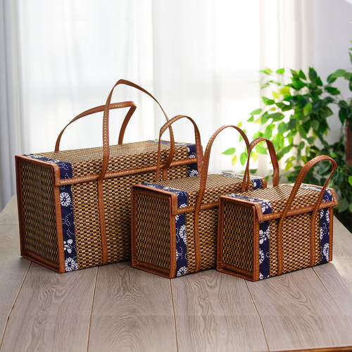 年货腊肉土特产包装竹篮