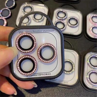 Diamond Camera Lens Protector For IPhone11 12 13 14 15 Plus 16 17 Pro Max Back Mini Cover Lens Glass