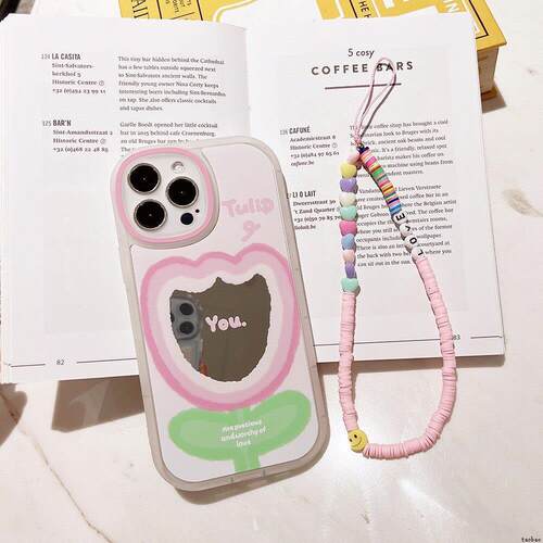 mirror cute case iphone 14 15 pro max 13 casing xs 12适用苹果7手机壳8链条郁金香软壳15 14plus cover套