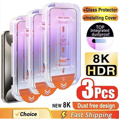 3Pc Bluelight Screen Protector for IPhone13 11 12 14 15 16 17 Pro Max Mini XR 16e 15p Tempered Glass