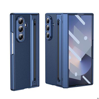 新款适用samsung三星zfold7手机壳case中轴磁吸带笔槽zfold6折叠屏全包防摔fold5商务素皮w24保护套高级感
