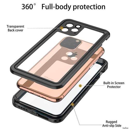 适用苹果iPhone 12 13 14 15 16 Pro Max Waterproof Case iPhone15/16plus Shockproof Cover防水防摔手机壳