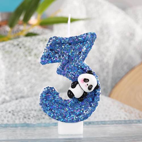 可爱熊猫装饰生日蜡烛数字清仓