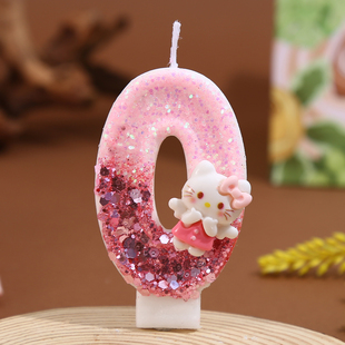 2025新品卡通蜡烛生日蛋糕装饰派对甜品台摆件插件氛围感蜡烛KT猫