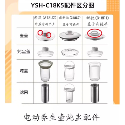 养生壶配件YSH-C18K5炖盅盖