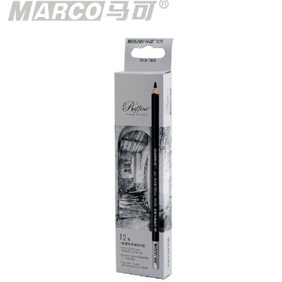 马可素描专用碳笔 软\中\硬12支纸盒包装 7010 素描炭笔 正品促销