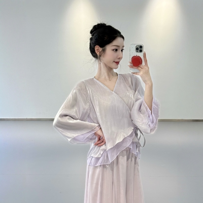 古典舞服女交叉双层开衫飘逸身韵