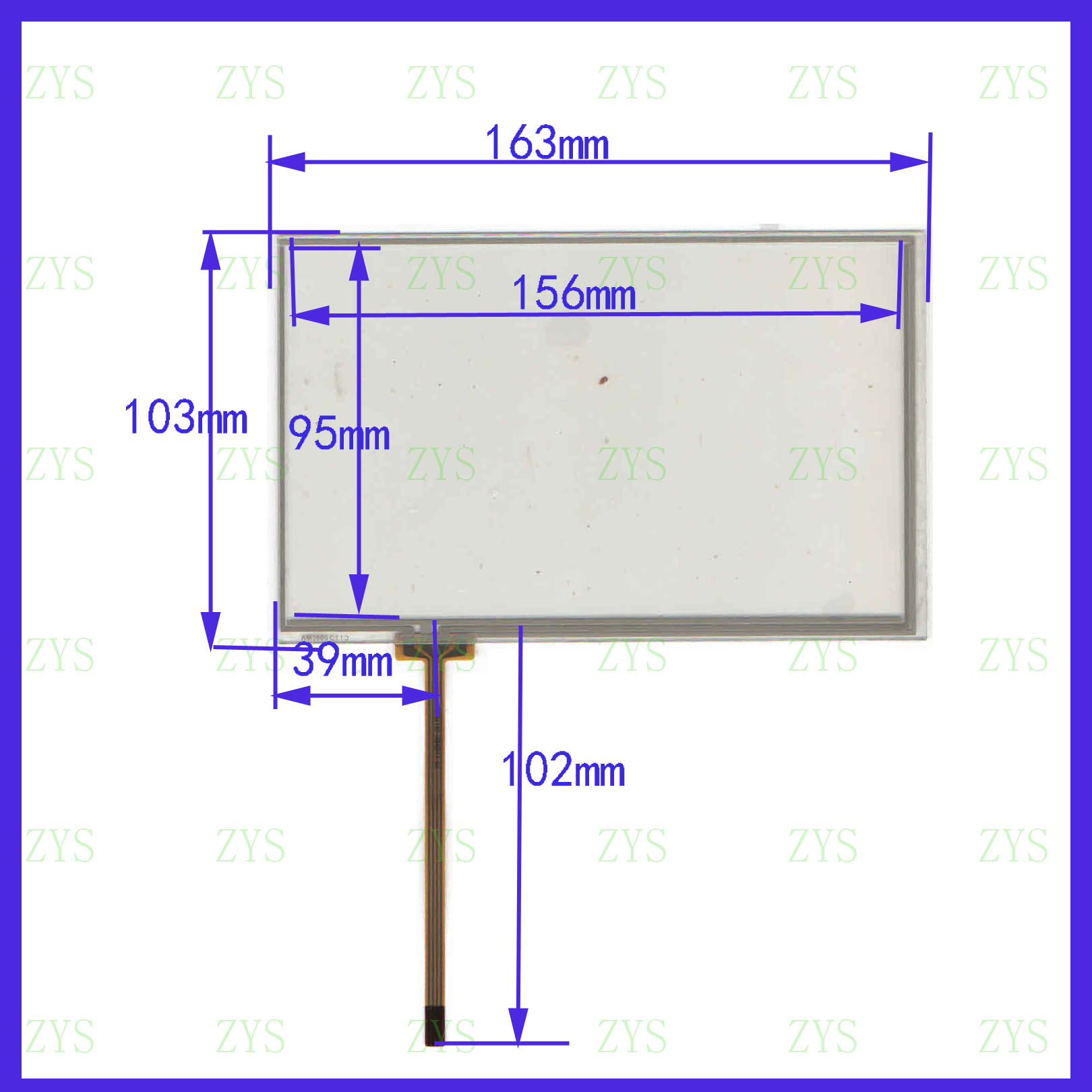AM3605 原装触摸手写外屏幕玻璃四线电阻 163*102mm  163*103