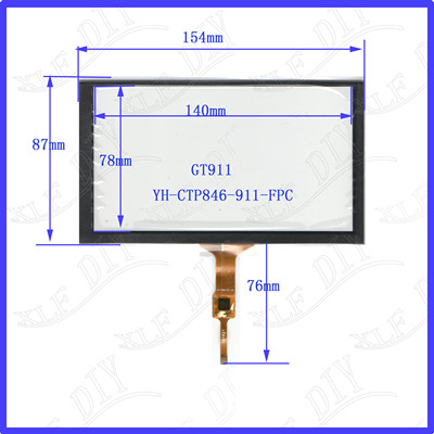 6.2寸电容触摸155*88mm手写外屏玻璃GT911车载导航通用