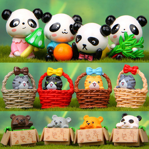 经典款动物大集合熊猫小狗猪小清新韩版创意手办百搭园艺造景公仔 - 封面