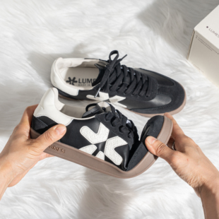 LUMES&YHGM原创联名款牛皮软底休闲鞋女真皮百搭户外德训阿甘鞋子