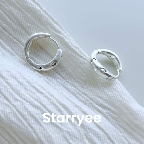 Starryee质感银色陨石肌理女耳环