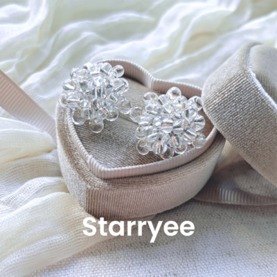 Starryee气质透明手工串珠耳饰女