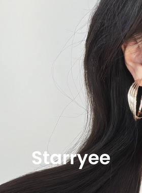 Starryee多层磨砂扭曲大圈耳饰女