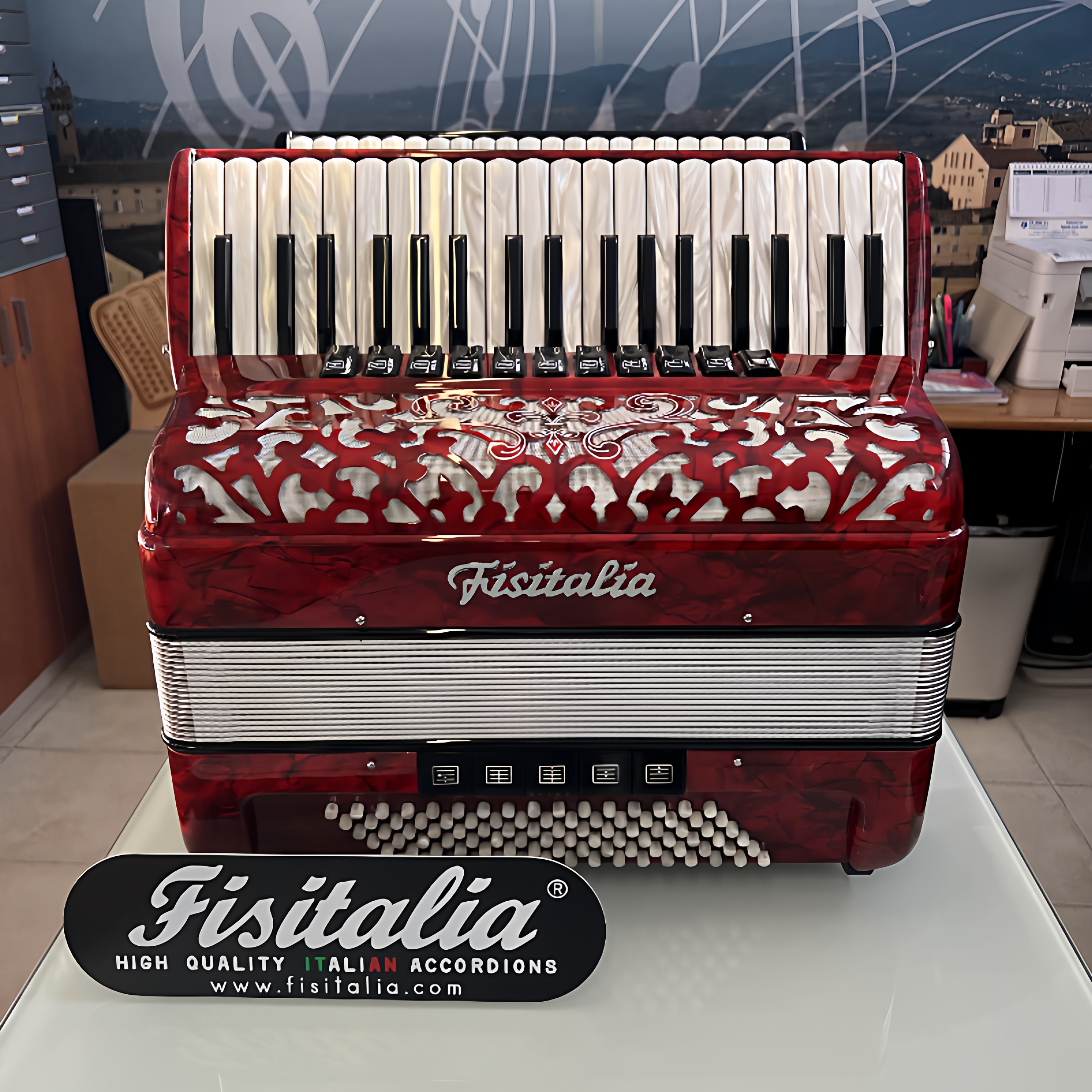 意大利原装进口Fisitalia菲斯塔利亚96贝斯37键盘4排簧手风琴