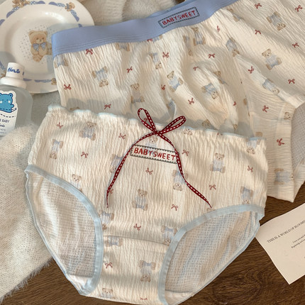 RoseMemory小熊情侣内裤一男一女性感7a抑菌纯棉裆三角裤2026新款