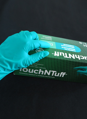 ANSELL安思尔92-600一次性绿色丁腈手套劳保食品级加厚实验室工厂