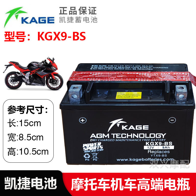YTX9-BS摩托车GW250电瓶凯捷正品