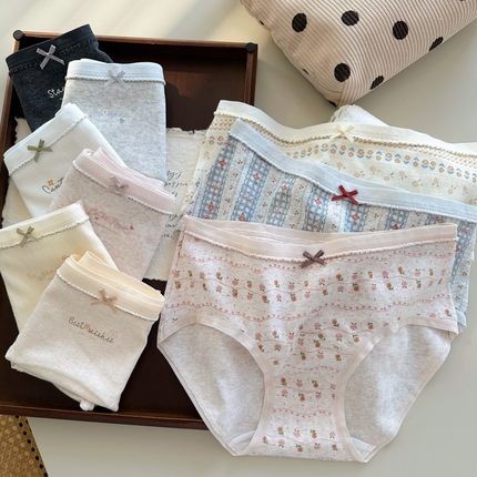 韩系少女碎花内裤A类婴儿棉加长底裆7A抑菌新款女生透气三角裤