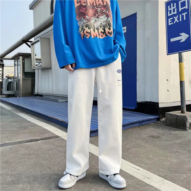 休闲裤男华夫格裤子男潮牌ins束脚运动裤卫裤宽松长裤K3851-P30,男装休闲裤,星座1703A