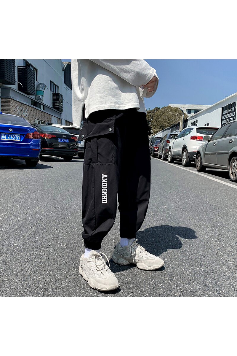 港风ins束脚工装裤男士韩版百搭帅气九分裤春秋季潮流休闲裤,男装休闲裤,星座1703A