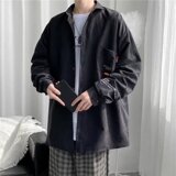 衬衫男长袖ins潮牌宽松学生衬衣秋冬季休闲百搭帅气外套港风工装，男装衬衫，星座1703A