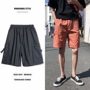 2021夏季纯色ins五分裤子男运动直筒工装休闲短裤男K19-P25图片