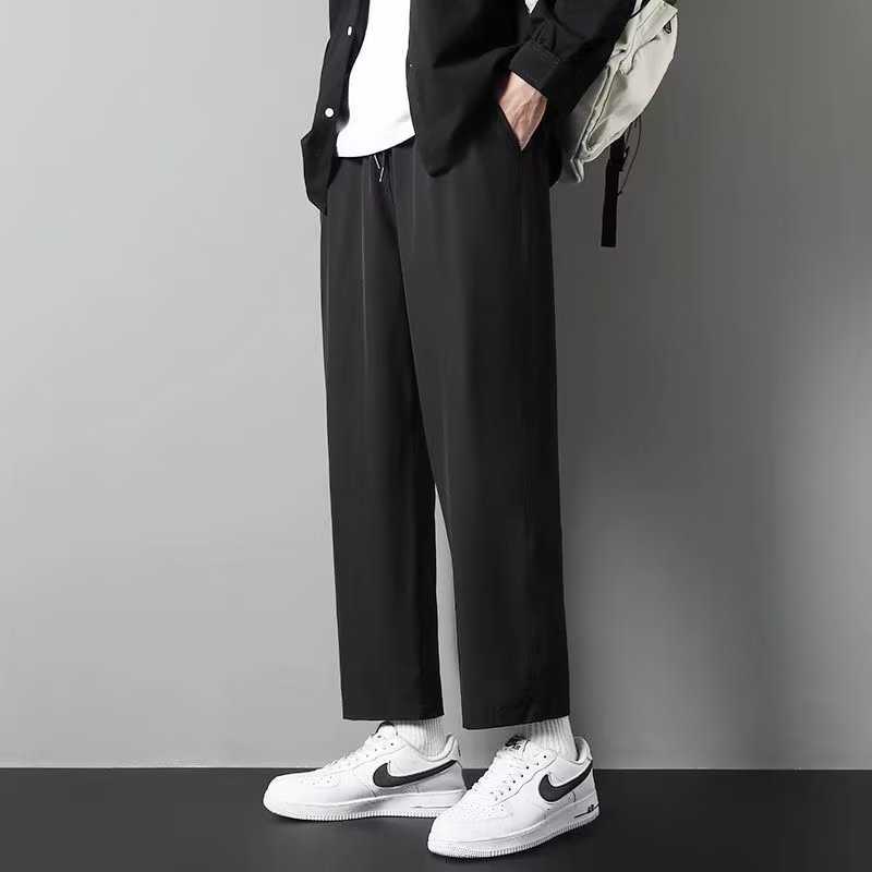 夏季男士直筒裤潮流宽松显瘦休闲九分裤冰丝百搭裤子西裤2025-P17,男装西裤,星座1703A