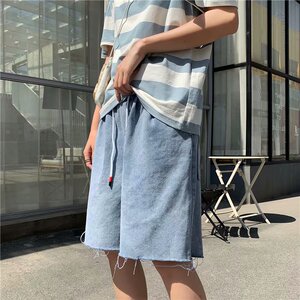 主推差价大 复古浅色牛仔短裤宽松直筒网红五5分裤老爹裤DK28-P28图片