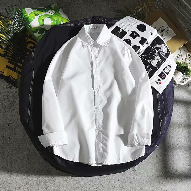 2021春装纯白色长袖衬衫男备货万件S-5XL6492-P13,男装衬衫,星座1703A