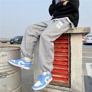 休闲裤男华夫格裤子男潮牌ins束脚运动裤卫裤宽松长裤K3851-P30图片