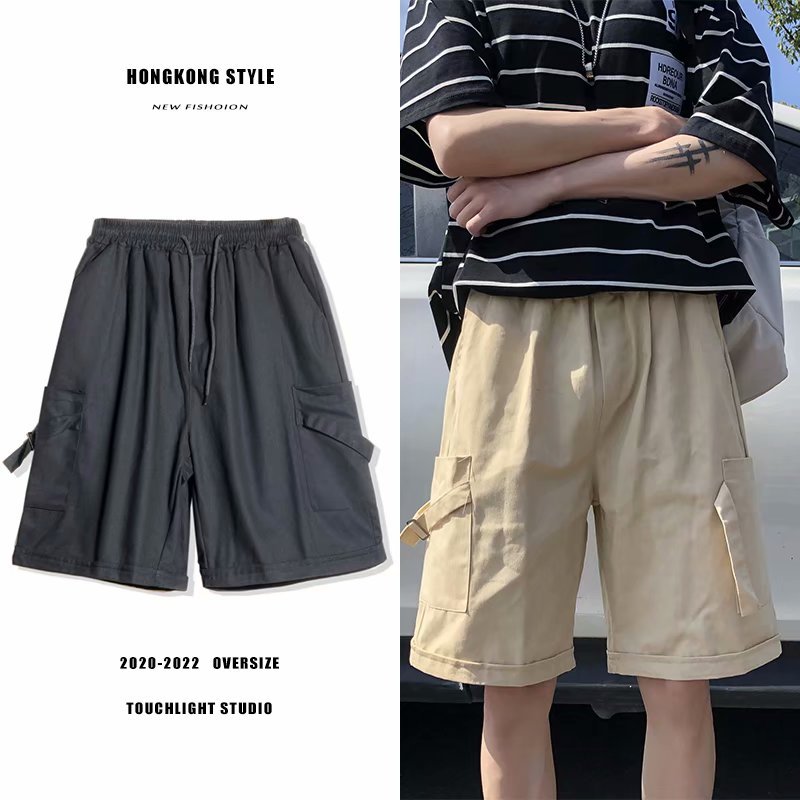 2021夏季纯色ins五分裤子男运动直筒工装休闲短裤男K19-P25,男装休闲裤,星座1703A