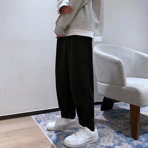 2021新款裤子男港风男士潮流坠感毛呢宽松西裤男休闲长裤A479-P25图片