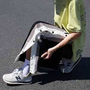 21排扣裤直筒宽松ins潮全开阔腿显瘦大码休闲运动裤KZ17图片