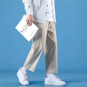 1703A-XZ810-P25 冰丝裤男夏季薄款宽松直筒九分韩版阔腿裤潮牌图片