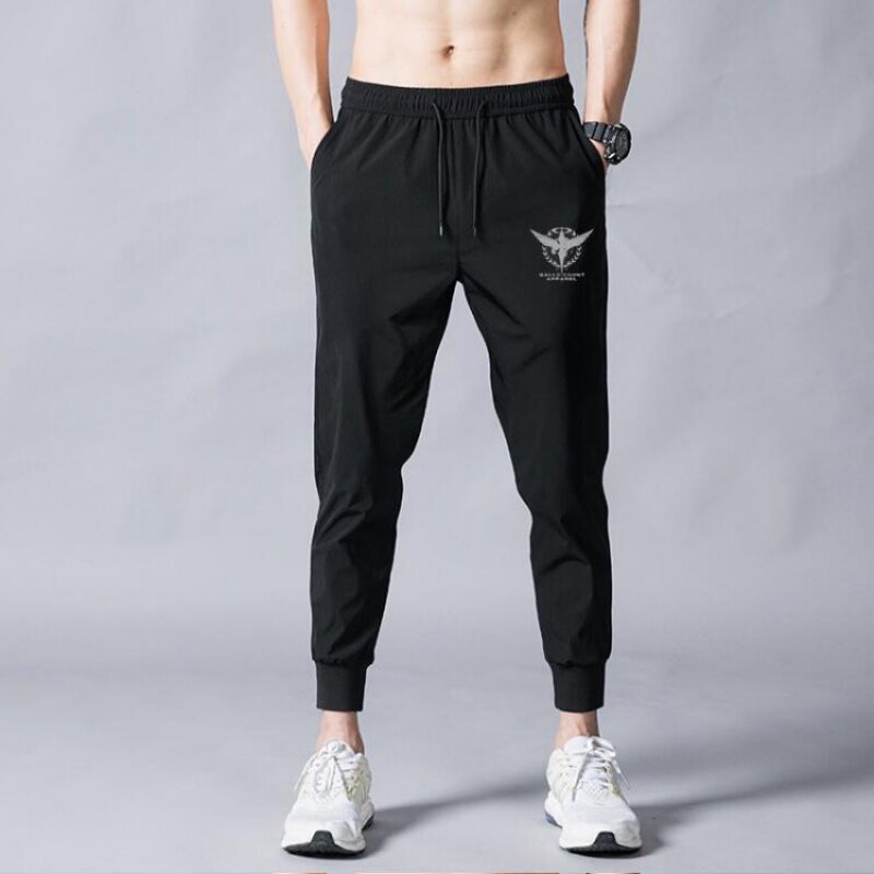 2021秋季休闲运动裤男日系大码冰丝印花哈伦九分裤子男K101-P15,男装休闲裤,星座1703A