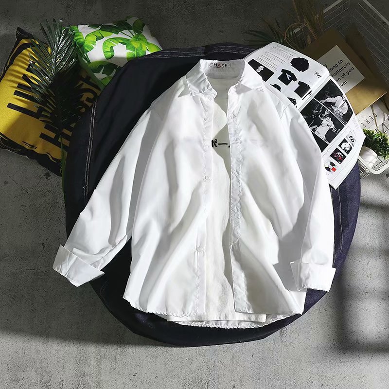2021春装纯白色长袖衬衫男备货万件S-5XL6492-P13,男装衬衫,星座1703A