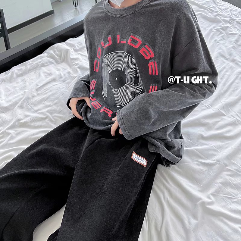 灯芯绒束脚卫裤男春季新款ins港风宽松阔腿潮流痞帅长裤D,男装休闲裤,星座1703A