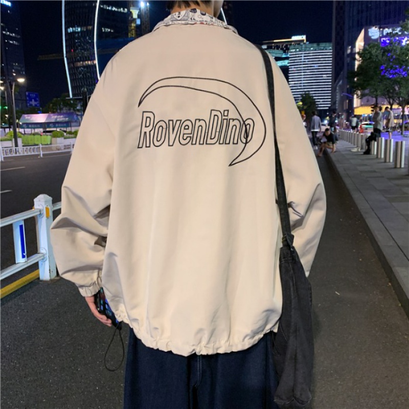 New style jacket men's fashion brand autumn loose coat boys japanese personality students wear fashion on both sides