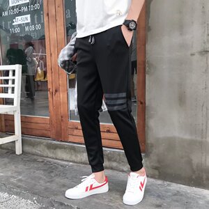 18夏季新款休闲裤男时尚束脚运动长裤韩版薄款小脚裤潮流哈伦裤图片