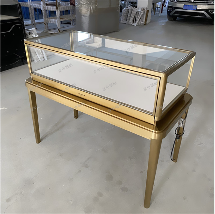 轻奢珠宝柜台不锈钢黄金首饰翡翠展柜高档奢侈品眼镜展示柜定做