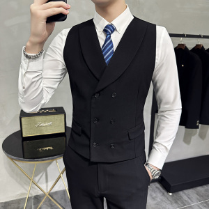 西服马甲 男西装翻领双排扣马甲伴郎礼服 MJ41-P65图片