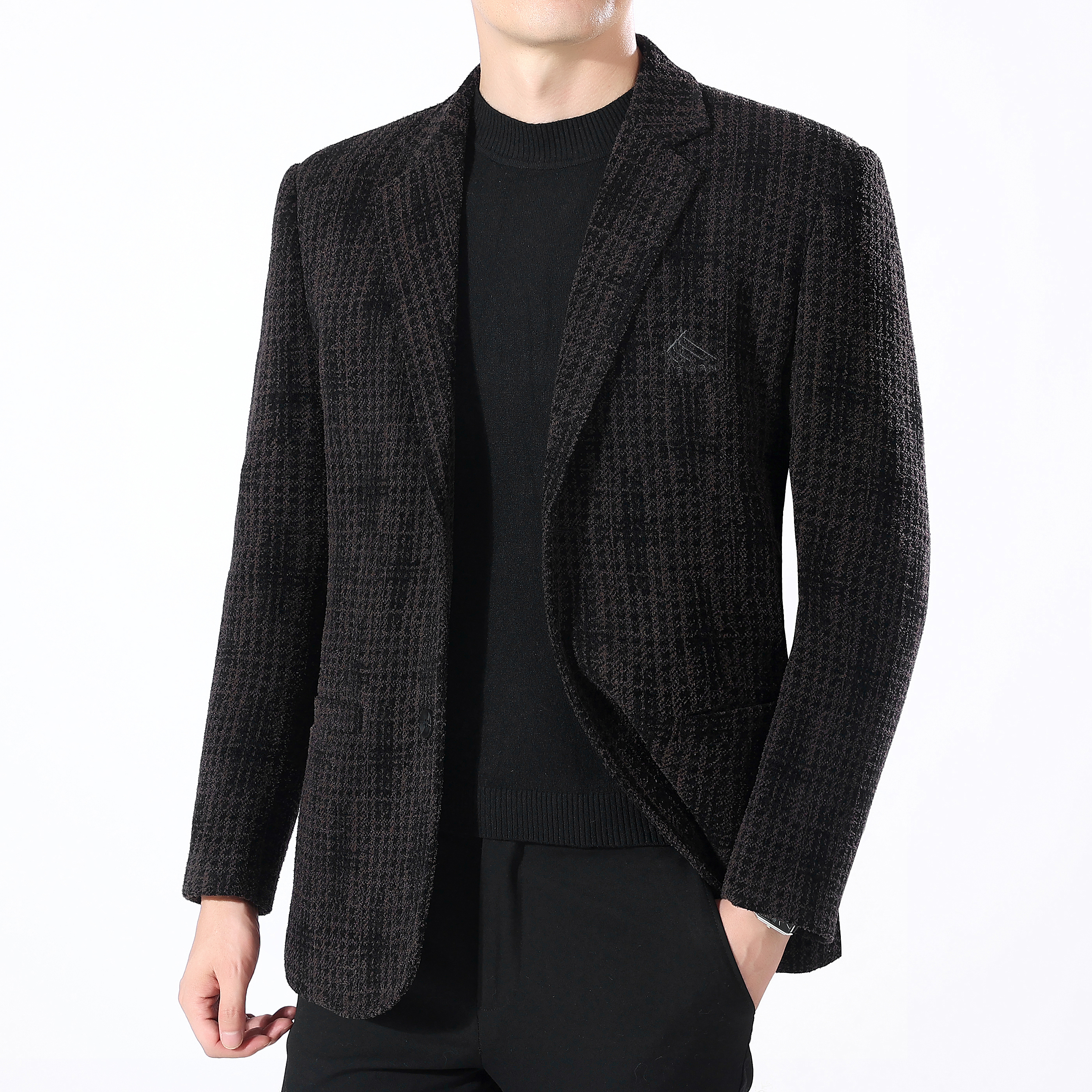 2025新款双开叉西服套装婚礼礼服商务休闲男西装三件套602p98，男装西服套装，电商D326B（原电商D310-1）