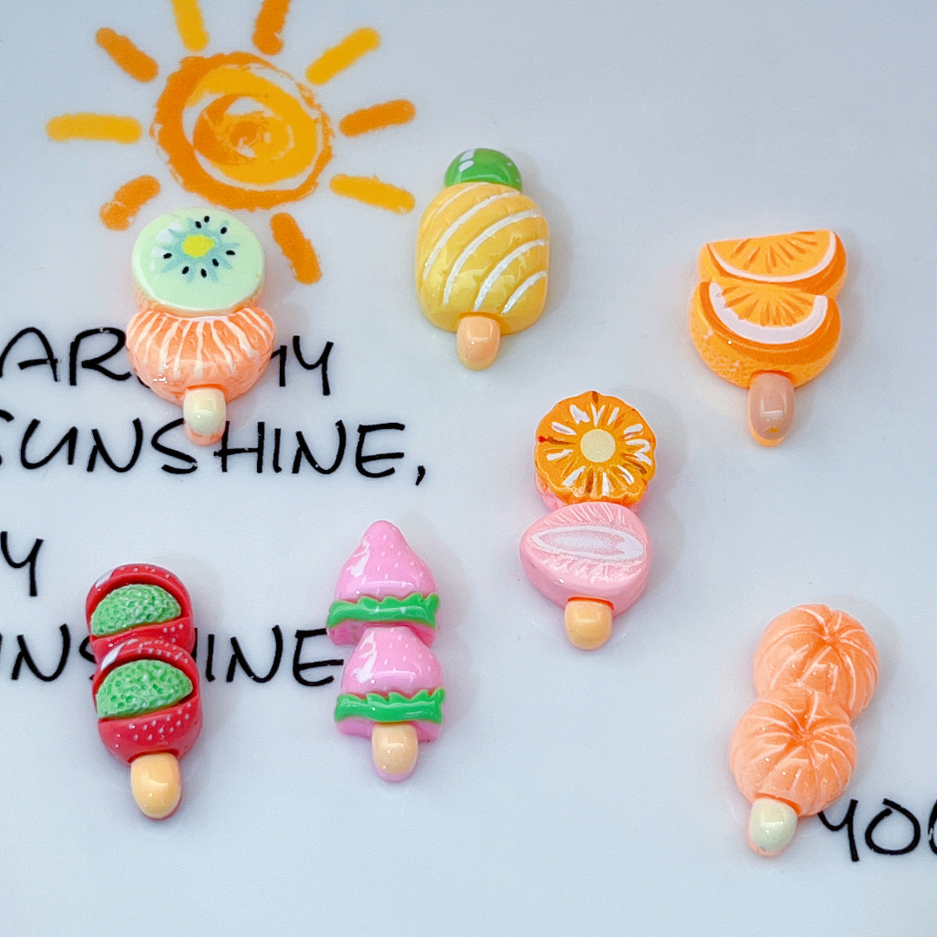 仿真水果草莓橙子雪糕冰棒发夹发