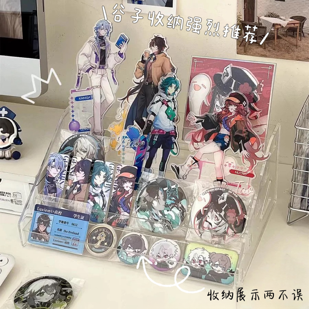 亚克力展示架透明阶梯小摆件置物架吧唧手办直播陈列多功能收纳架