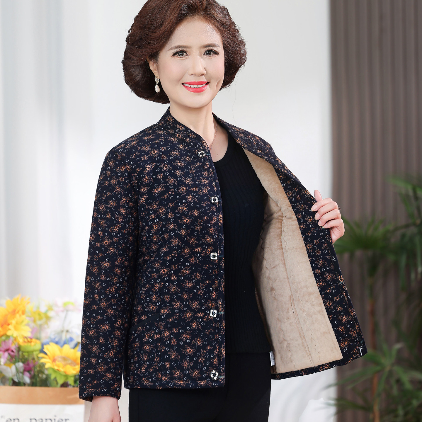 驼绒棉袄女奶奶冬装小棉袄加绒加厚老太太棉服居家妈妈装内胆外套,女装/女士精品,中老年女装,淘宝优惠券,粉丝福利购,淘宝优惠卷